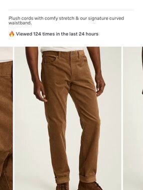Bonobos Men's Corduroy Straight Pants in Chestnut Brown 32/34